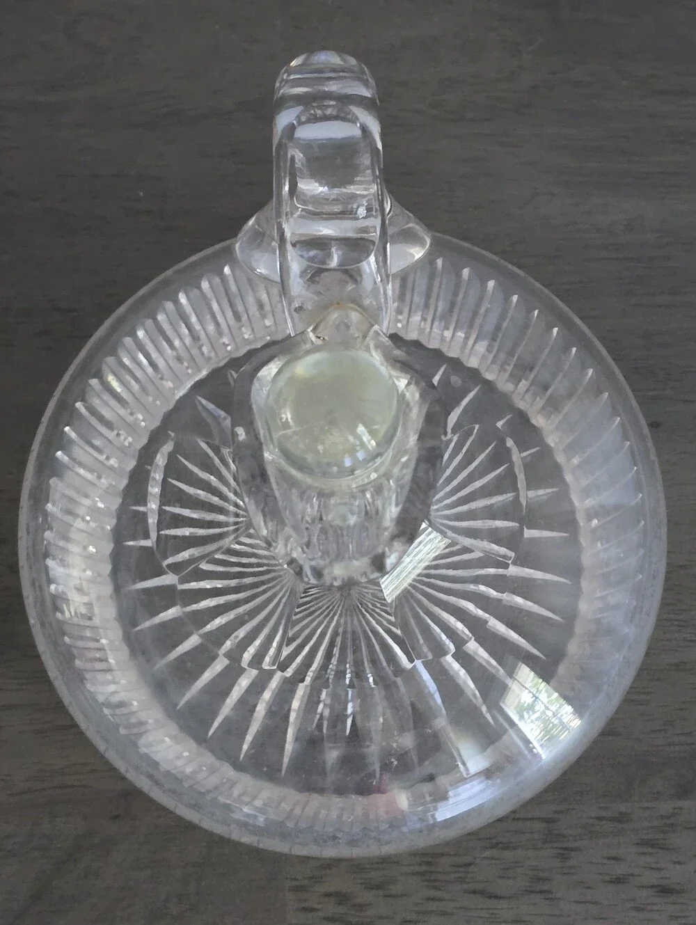 Vintage Ship's Decanter American Brilliant Cut Heavy Glass